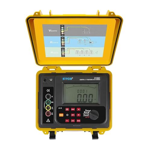 ETCR3100C Soil Resistivity Tester 2, 3, 4‑Wire Digital Ground Resistance Meter Earth Resistance Tester Earth Voltage Tester IP65 Protective Shell 0.00Ω-30.00KΩ /0.00Ωm-9000kΩm /AC 0-600V in Saudi Arabia
