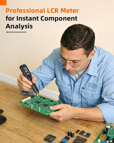 Precision LCR-101A Meter Handheld - Digital LCR Meter Measures Capacitance Inductance Resistance with Auto Component Recognition Electronic Component Analyze in Kuwait