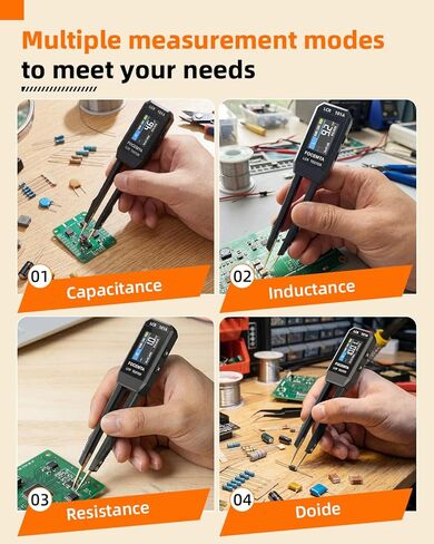 Precision LCR-101A Meter Handheld - Digital LCR Meter Measures Capacitance Inductance Resistance with Auto Component Recognition Electronic Component Analyze in Kuwait