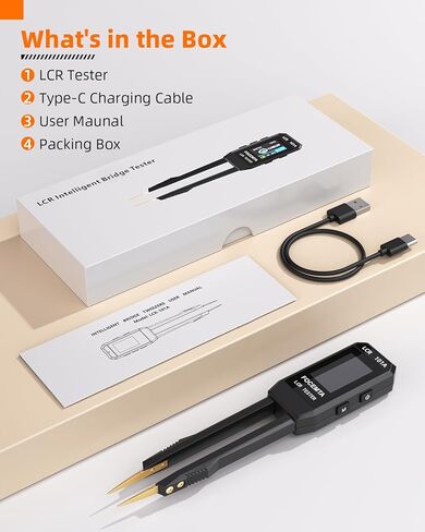 Precision LCR-101A Meter Handheld - Digital LCR Meter Measures Capacitance Inductance Resistance with Auto Component Recognition Electronic Component Analyze in Kuwait