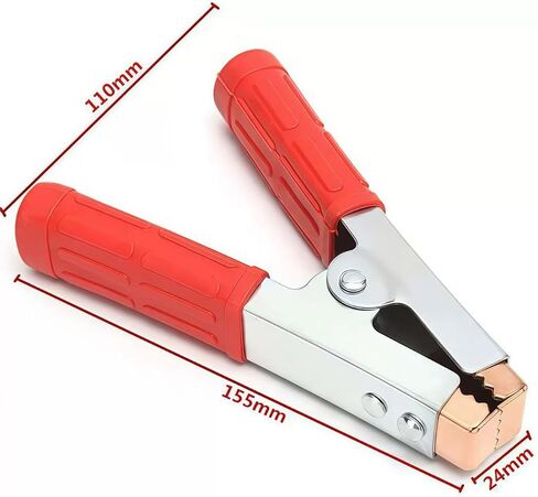 4-Pack Large Size Insulated Alligator Clips Electrical, 500A Spring Loaded Battery Charger Clamps for Car/Truck Battery & Industrial Electric Testing (Black and Red) in Kuwait