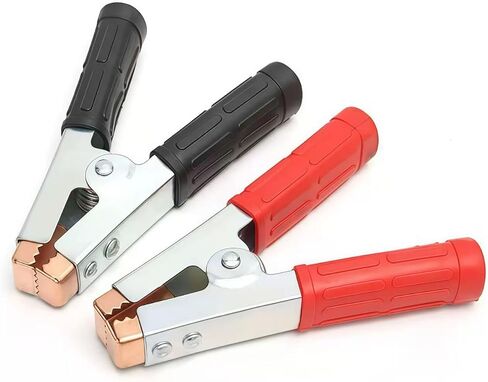 4-Pack Large Size Insulated Alligator Clips Electrical, 500A Spring Loaded Battery Charger Clamps for Car/Truck Battery & Industrial Electric Testing (Black and Red) in Kuwait