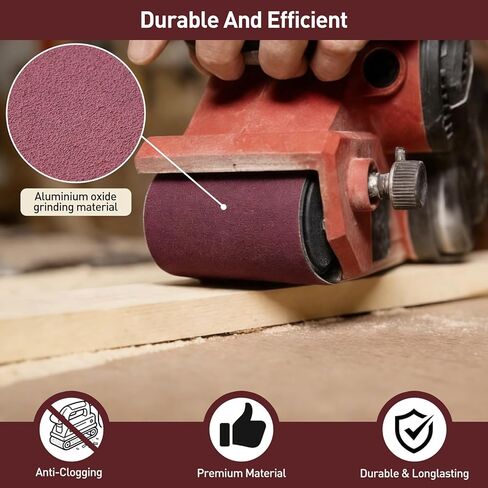 12 Pcs 3" x 21" Sanding Belts for Belt Sander, Assorted Grits (3 Each of 80 120 150 240), Aluminum Oxide Sanding Belts for Woodworking Metal Polishing Knife Sharpening in Kuwait