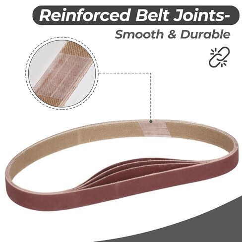 1/2 x 18 Inch Sanding Belts, 20 Pack, 4 Each of 60/80/120/180/240 Grits, Premium Aluminum Oxide Air Belt Sander Belts Assorted for Woodworking, Metal Working and Rust Removal in Kuwait