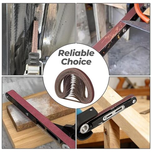 1/2 x 18 Inch Sanding Belts, 20 Pack, 4 Each of 60/80/120/180/240 Grits, Premium Aluminum Oxide Air Belt Sander Belts Assorted for Woodworking, Metal Working and Rust Removal in Kuwait