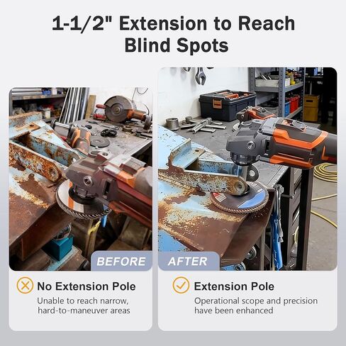 موسع مجرى الهواء، عمود تمديد عجلة تلميع مجرى الهواء، محول ممتد 5/8 بوصة - 11 خيط، ملحقات طاحونة زاوية عالمية، لمجموعة تلميع عجلات الألومنيوم - مجموعة واحدة in Kuwait