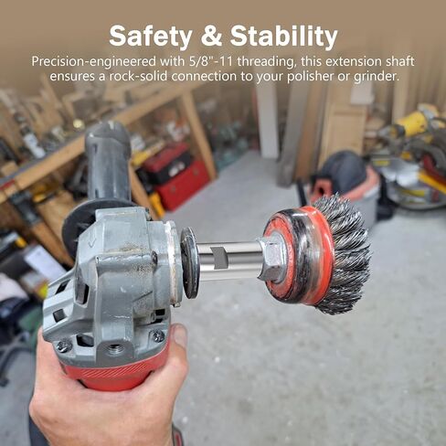 موسع مجرى الهواء، عمود تمديد عجلة تلميع مجرى الهواء، محول ممتد 5/8 بوصة - 11 خيط، ملحقات طاحونة زاوية عالمية، لمجموعة تلميع عجلات الألومنيوم - مجموعة واحدة in Kuwait