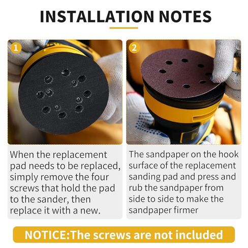 Sander Pad Replacement for Dewalt, 2 Pack 5" 8 Hole Hook and Loop Orbital Sander Pad Compatible with DeWalt DWE6421 6421K DWE6423 6423K DCW210B Random Orbital Sanders (4 Screw Holes) in Kuwait