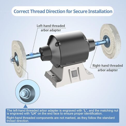 Neeki 1 زوج طاحونة مقاعد البدلاء تمديد عمود المحرك الأيسر والأيمن للتلميع، محول عمود المحرك الملولب 1/2 بوصة و5/8 بوصة in Kuwait