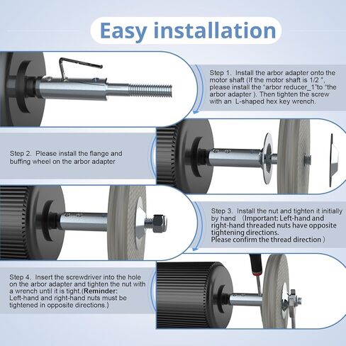 Neeki 1 زوج طاحونة مقاعد البدلاء تمديد عمود المحرك الأيسر والأيمن للتلميع، محول عمود المحرك الملولب 1/2 بوصة و5/8 بوصة in Kuwait