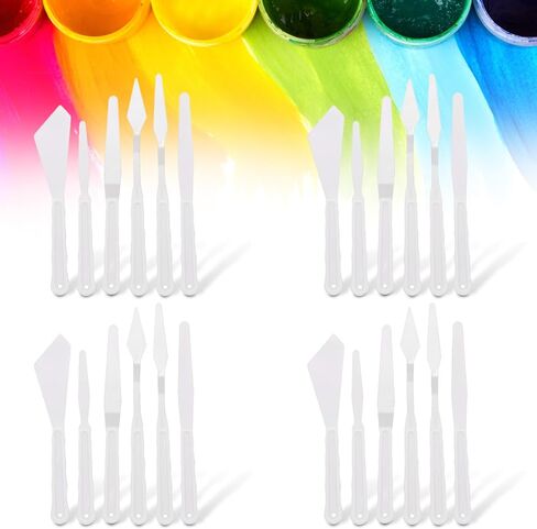 AUEAR, 5 Sets 30 Pack Plastic Spatula Palette Knives, 6 Styles for Oil Painting in Saudi Arabia