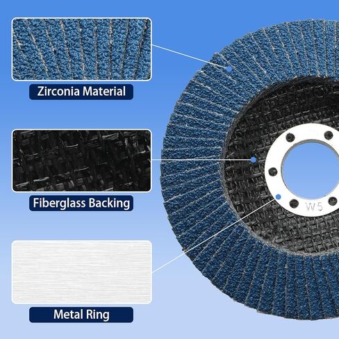 10 Pack Flap Discs 4 1/2 for Angle Grinder, 7/8" Grinding Wheel 40 Grit, Type 29 Zirconia Grinding Disc for Wood Metal Sanding in Kuwait