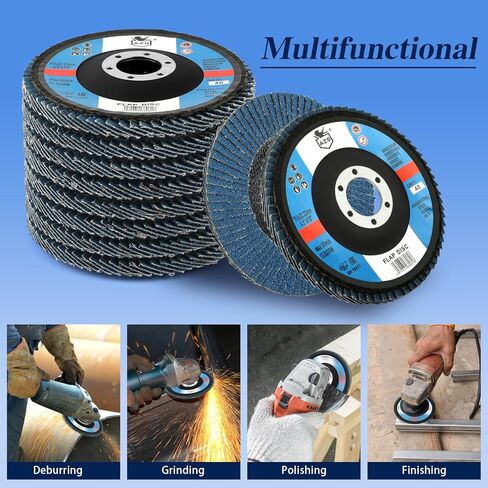 10 Pack Flap Discs 4 1/2 for Angle Grinder, 7/8" Grinding Wheel 40 Grit, Type 29 Zirconia Grinding Disc for Wood Metal Sanding in Kuwait