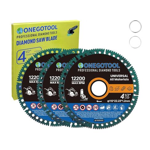 أقراص قطع غير قابلة للتدمير مقاس 4-1/2 بوصة لمطحنة الزوايا وشفرات قطع العجلات مقاس 7/8 بوصة أداة ماسية حديد التسليح المعدني والبلاط البورسلين الجرانيت والرخام الناعم (3 قطع) in Kuwait