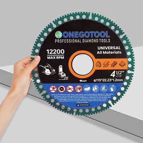 أقراص قطع غير قابلة للتدمير مقاس 4-1/2 بوصة لمطحنة الزوايا وشفرات قطع العجلات مقاس 7/8 بوصة أداة ماسية حديد التسليح المعدني والبلاط البورسلين الجرانيت والرخام الناعم (3 قطع) in Kuwait