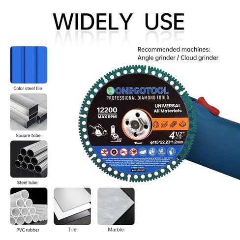 أقراص قطع غير قابلة للتدمير مقاس 4-1/2 بوصة لمطحنة الزوايا وشفرات قطع العجلات مقاس 7/8 بوصة أداة ماسية حديد التسليح المعدني والبلاط البورسلين الجرانيت والرخام الناعم (3 قطع) in Kuwait