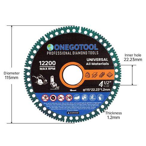 أقراص قطع غير قابلة للتدمير مقاس 4-1/2 بوصة لمطحنة الزوايا وشفرات قطع العجلات مقاس 7/8 بوصة أداة ماسية حديد التسليح المعدني والبلاط البورسلين الجرانيت والرخام الناعم (3 قطع) in Kuwait