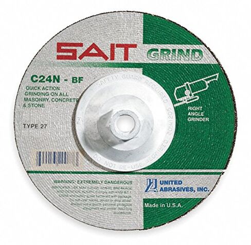 United ABRASIVES-Sait 9" Type 27 Silicon Carbide Depressed Center Wheels, 5/8"-11 Arbor, 1/4"-Thick, 6600 Max. RPM in Saudi Arabia