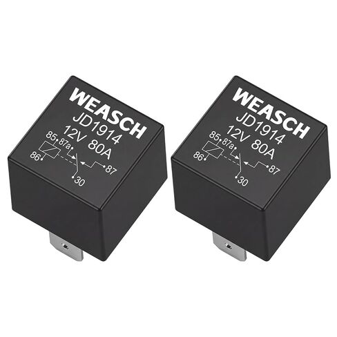 2 Pack JD1914 Car Relay, 12V 80A, 5 Pin SPDT, Automotive Switches and Starters, Waterproof Relay for Boat Tractor Truck Motorcycle (2) in Kuwait