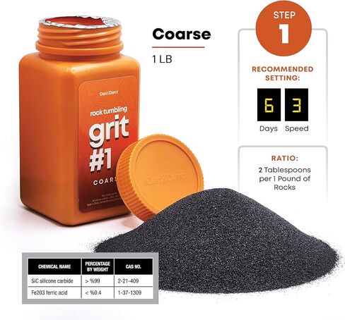 Dan&Darci Rock Tumbler Grit Refill Kit - 3.5 Pounds Grits Media + Poly Plastic Pellets - Rocks Polishing Refills for Any Brand Tumblers - Polish Tumbling Supplies Set - Stone Polisher in Saudi Arabia
