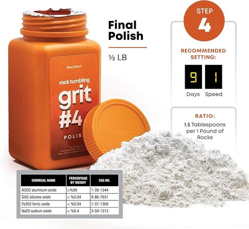 Dan&Darci Rock Tumbler Grit Refill Kit - 3.5 Pounds Grits Media + Poly Plastic Pellets - Rocks Polishing Refills for Any Brand Tumblers - Polish Tumbling Supplies Set - Stone Polisher in Saudi Arabia