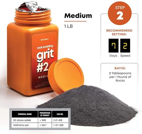 Dan&Darci Rock Tumbler Grit Refill Kit - 3.5 Pounds Grits Media + Poly Plastic Pellets - Rocks Polishing Refills for Any Brand Tumblers - Polish Tumbling Supplies Set - Stone Polisher in Saudi Arabia