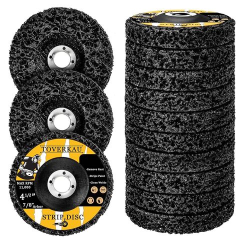 10 Pack 4.5 inch Strip Discs for Angle Grinder, Wire Stripping Wheel Paint Remover for Metal Surfaces, Abrasive Wheels Grinding Discs for Rust Welds Oxidation (4-1/2" x 7/8"), Black in Saudi Arabia