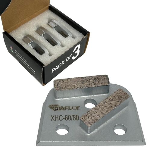أداة طحن بقضيب مزدوج من Diaflex، (XHC) 60/80 حبيبة فائقة النعومة، شبه منحرف سريع التغيير لإعداد الأرضية الخرسانية، متوافقة مع Lavina وEDCO & Bartell Global، عبوة من 3 قطع in Saudi Arabia