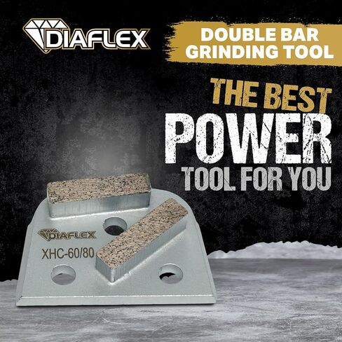 أداة طحن بقضيب مزدوج من Diaflex، (XHC) 60/80 حبيبة فائقة النعومة، شبه منحرف سريع التغيير لإعداد الأرضية الخرسانية، متوافقة مع Lavina وEDCO & Bartell Global، عبوة من 3 قطع in Saudi Arabia