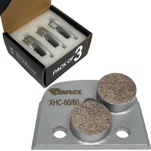 Diaflex Double Round Grinding Tool, (XHC) 60/80 Grit Extra Soft Bond, Quick Change Dovetail Trapezoid for Concrete Floor Preparation, Compatible w/Lavina, EDCO & Bartell Global, 3 Pack in Saudi Arabia