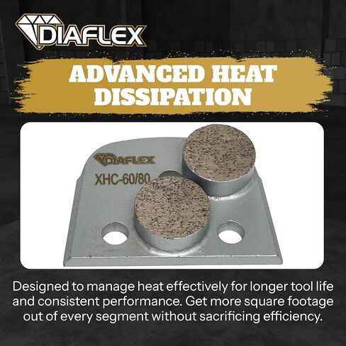 Diaflex Double Round Grinding Tool, (XHC) 60/80 Grit Extra Soft Bond, Quick Change Dovetail Trapezoid for Concrete Floor Preparation, Compatible w/Lavina, EDCO & Bartell Global, 3 Pack in Saudi Arabia