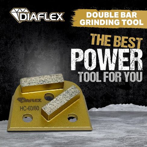 أداة طحن بقضيب مزدوج من Diaflex، (HC) 60/80 حبيبة ناعمة، شبه منحرف سريع التغيير لإعداد الأرضية الخرسانية، متوافقة مع Lavina وEDCO & Bartell Global، عبوة من 3 قطع in Saudi Arabia