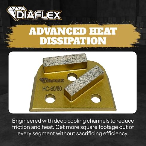 أداة طحن بقضيب مزدوج من Diaflex، (HC) 60/80 حبيبة ناعمة، شبه منحرف سريع التغيير لإعداد الأرضية الخرسانية، متوافقة مع Lavina وEDCO & Bartell Global، عبوة من 3 قطع in Saudi Arabia