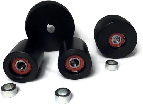 مجموعة عجلات جلاخة الحزام 2 × 72 - عجلة قيادة Delrin Polyacetal مقاس 4 بوصة، تجويف 7/8 بوصة، وعجلة تتبع مقاس 3 بوصة، وعجلة وسيطة مقاس 2 بوصة لصنع السكاكين وطحن المعادن in Kuwait