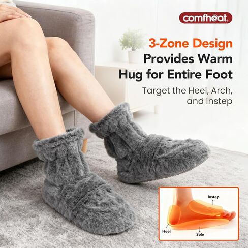 Microwavable Booties and Feet Warmers for Women & Men Microwave Heated Foot Warmer Moist Heat Therapy for Cold Feet Relieving Stiffness, Sore Muscles, Plantar Fascitis, Gray, L in Kuwait