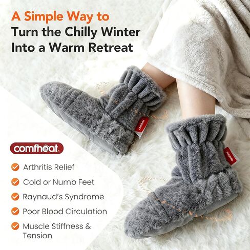 Microwavable Booties and Feet Warmers for Women & Men Microwave Heated Foot Warmer Moist Heat Therapy for Cold Feet Relieving Stiffness, Sore Muscles, Plantar Fascitis, Gray, L in Kuwait