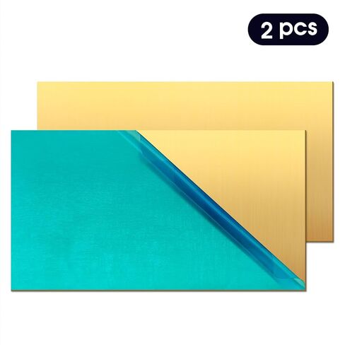 2 Pcs Brass Sheet,2" x 4",18 Gauge(1mm) Thickness, 99.9% Pure Brass Plate,for Engraving, Crafting, Jewelry in Kuwait