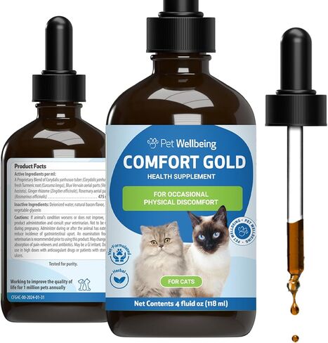 Pet Wellbeing Comfort Gold for Cats - Vet-Formulated - Supports Feline Physical Comfort - Natural Herbal Supplement 2 oz (59 ml) in Saudi Arabia