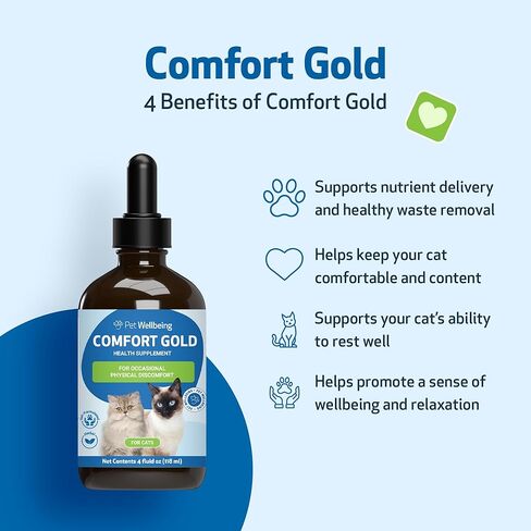 Pet Wellbeing Comfort Gold for Cats - Vet-Formulated - Supports Feline Physical Comfort - Natural Herbal Supplement 2 oz (59 ml) in Saudi Arabia