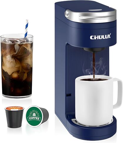 Chulux Mini Fingle Cupe Maker for K Capsule ، آلة قهوة واحدة من كوب للسفر ، تخمير سريع ، وردي in Kuwait