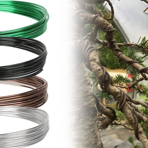 Anodized Aluminum Bonsai Training Wire Set for Potted Plants & Tree Styling – 1.0mm/1.5mm/2.0mm x 5m–10m, Flexible & Rust-Resistant, Includes 3-Piece Assortment (Brown) in Saudi Arabia