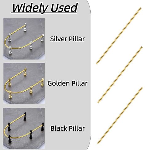 Gallery Rails for Shelves 3 Pcs 1/5" Diameter 11.8" Length Railing Rods Hardware for Glass Display Cabinet and Shelf Spindle Replacement in Saudi Arabia