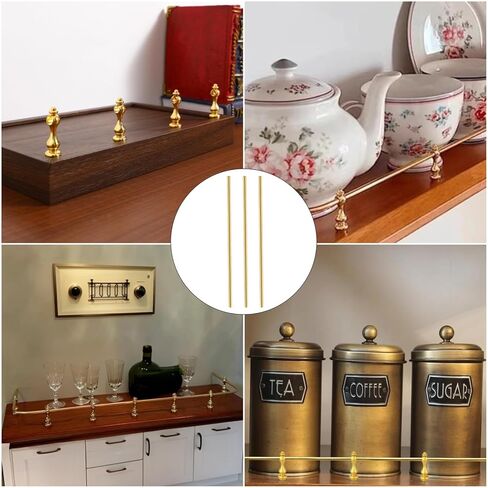Gallery Rails for Shelves 3 Pcs 1/5" Diameter 11.8" Length Railing Rods Hardware for Glass Display Cabinet and Shelf Spindle Replacement in Saudi Arabia