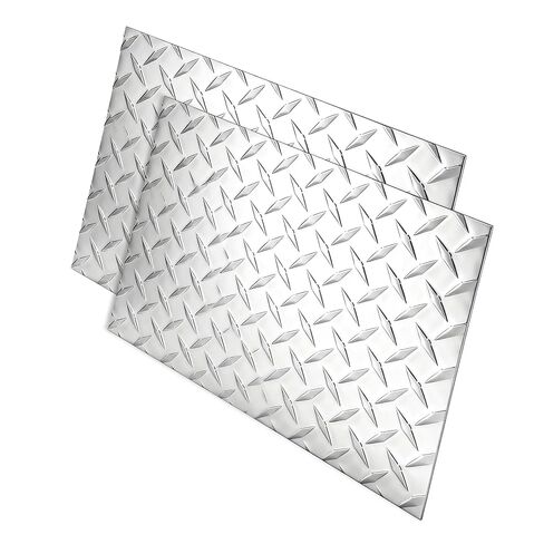 ملاءة مسطحة من الألومنيوم الماسي مقاس 12 × 8 بوصة، لوحة من الألومنيوم لشاحنة مقطورة البضائع، السكنية التجارية، مقعد العمل، المرآب، فضي، عبوتان in Kuwait