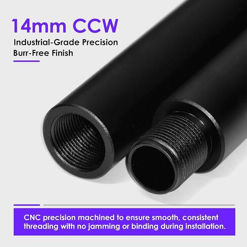 مجموعة أنابيب موصل ألومنيوم CCW من 14 مم إلى 14 مم CCW (5 عبوات) | ماكينة CNC 6061-T6 | 0.8 بوصة / 1.6 بوصة / 2.4 بوصة / 3.9 بوصة / 6.3 بوصة أنابيب تمديد قابلة للتكديس | M14x1 الخيط الأيسر | القطر الخارجي 0.75 بوصة (19 ملم) in Saudi Arabia