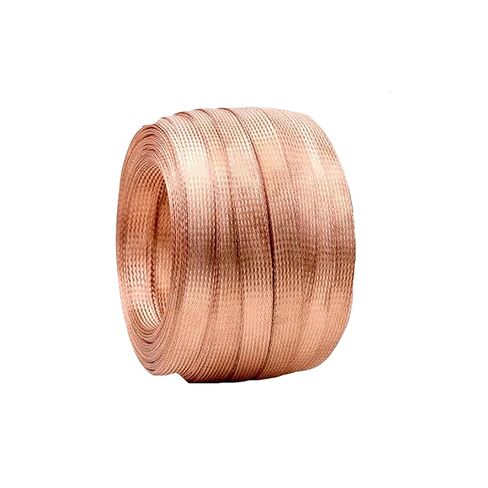 Pure Copper Metal Braid Sleeving Braided Mesh Expandable Ribbon Wire for Protect Cable 2mm Wide-42ft in Kuwait