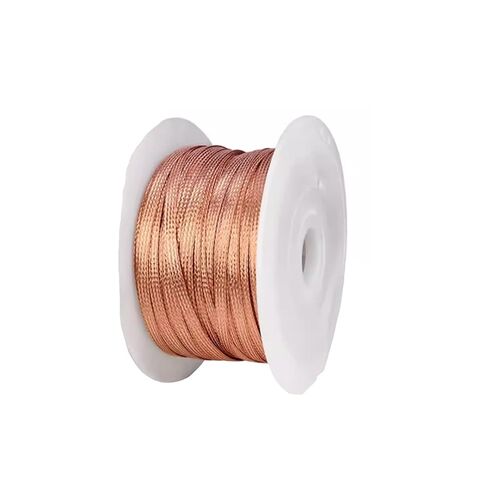 Copper Braided Shielding Sleeve Expandable Ground Strap Metal Mesh Wire Cable Protection with Ring Terminal for Signal Shielding-6mm Wide-115ft in Kuwait
