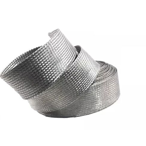 Tinned Copper Braided Ground Strap Shielding Sleeve Expandable Metal Mesh Sheathing for Signal Cable Wire Protection 1m-2mm 1meter in Kuwait