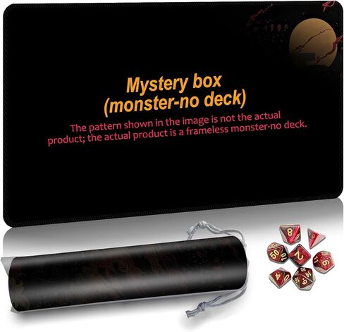 MTG MAT TCG DND Playmat مع حقيبة التخزين و 7 DICE | السطح غير القابل للماء | تصميم الحافة الممتازة | تلعب حصيرة مع مناطق لماتية ألعاب Magic Playmat (Monster) in Kuwait