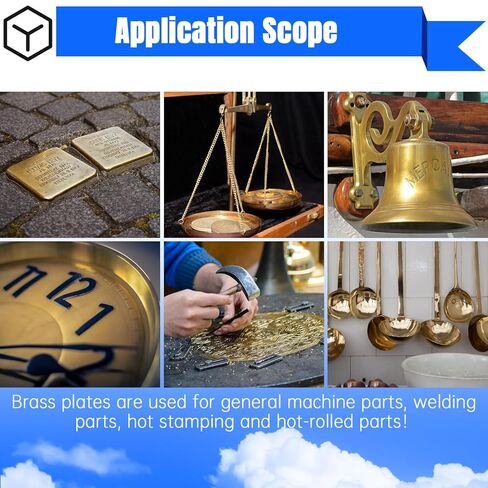 Brass Sheet,4" x 8" 1mm Thick (18 Gauge) Brass Plate,99.9% Pure Brass Metal for Engraving, Jewelry Making, DIY, Crafting, Electrical & Industrial Use (2 Pack) in Kuwait